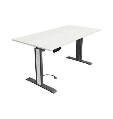 Sitz-Steh-Schreibtisch Move 1 advance, elektrisch höhenverstellbar, 74-123cm (H), 160x80cm (BxT), rechteckig, weiß / anthrazit/w