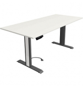 Sitz-Steh-Schreibtisch Move 1 advance, elektrisch höhenverstellbar, 74-123cm (H), 180x80cm (BxT), rechteckig, weiß / anthrazit/w