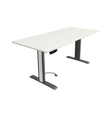 Sitz-Steh-Schreibtisch Move 1 advance, elektrisch höhenverstellbar, 74-123cm (H), 180x80cm (BxT), rechteckig, weiß / anthrazit/w