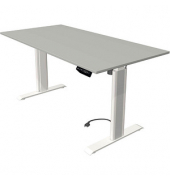 Sitz-Steh-Schreibtisch Move 1 advance, elektrisch höhenverstellbar, 74-123cm (H), 160x80cm (BxT), rechteckig, lichtgrau / weiß/l