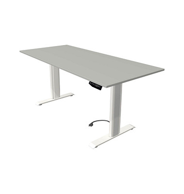 Sitz-Steh-Schreibtisch Move 1 advance, elektrisch höhenverstellbar, 74-123cm (H), 180x80cm (BxT), rechteckig, lichtgrau / weiß/l