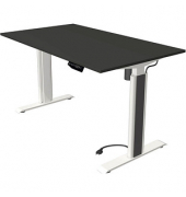 Sitz-Steh-Schreibtisch Move 1 advance, elektrisch höhenverstellbar, 74-123cm (H), 140x80cm (BxT), rechteckig, anthrazit / weiß/a