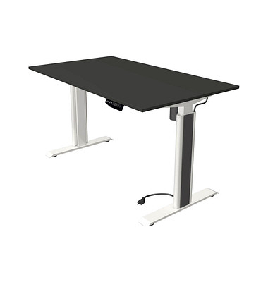 Sitz-Steh-Schreibtisch Move 1 advance, elektrisch höhenverstellbar, 74-123cm (H), 140x80cm (BxT), rechteckig, anthrazit / weiß/a