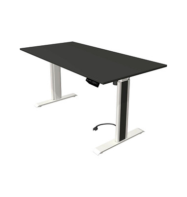 Sitz-Steh-Schreibtisch Move 1 advance, elektrisch höhenverstellbar, 74-123cm (H), 160x80cm (BxT), rechteckig, anthrazit / weiß/a