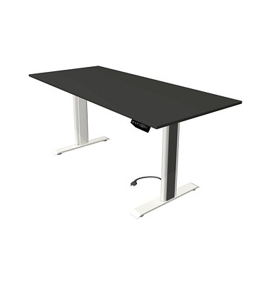 Sitz-Steh-Schreibtisch Move 1 advance, elektrisch höhenverstellbar, 74-123cm (H), 180x80cm (BxT), rechteckig, anthrazit / weiß/a