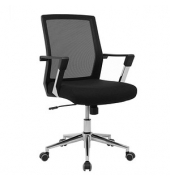 Bürostuhl, OBN83B Stoff schwarz, Gestell chrom