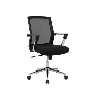 Bürostuhl, OBN83B Stoff schwarz, Gestell chrom