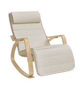 Schaukelstuhl beige braun Stoff