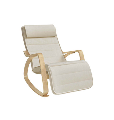 Schaukelstuhl beige braun Stoff