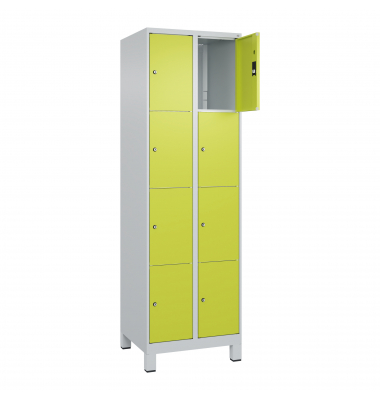 C+P Schließfachschrank Classic PLUS 2x4Fächer 1950x600x500mm l.grc.gn