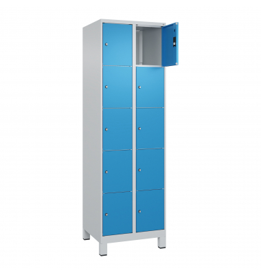 C+P Schließfachschrank Classic PLUS 2x5Fächer 1950x600x500mm l.grl.bl