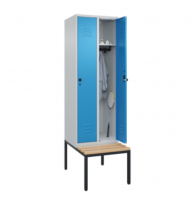 C+P Spind Classic PLUS 2Abteile 2120x600x815mm l.grl.bl