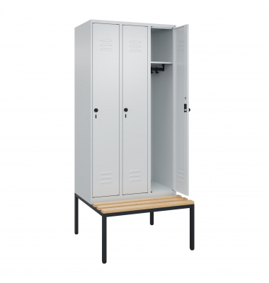 C+P Spind Classic PLUS 3Abteile 2120x900x815mm l.grl.gr