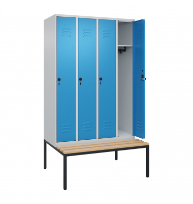 C+P Spind Classic PLUS 4Abteile 2120x1200x815mm l.grl.bl