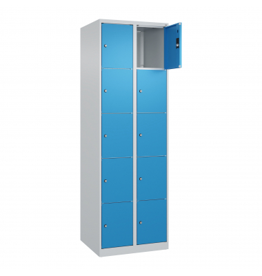 C+P Schließfachschrank Classic PLUS 2x5Fächer 1850x600x500mm l.grl.bl