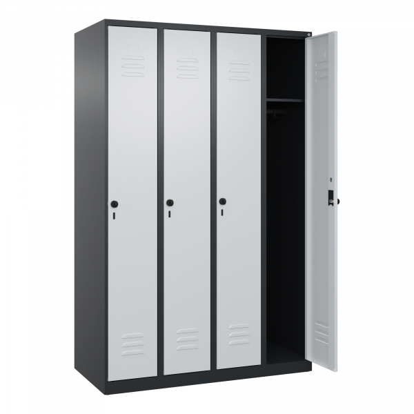 4068192108092 -  C+P Spind Classic PLUS 4Abteile 1850x1200x500mm sgrlgr 4068192108092 C + P Möbelsysteme