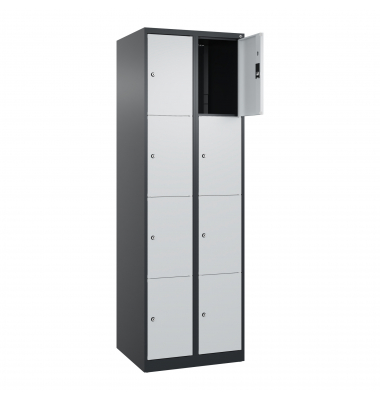 C+P Schließfachschrank Classic PLUS 2x4Fächer 1850x600x500mm s.grl.gr