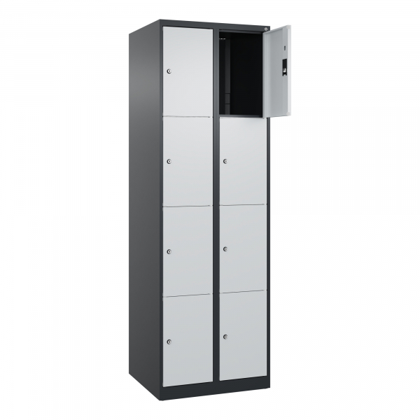 4068192108375 -  C+P Schließfachschrank Classic PLUS 2x4Fächer 1850x600x500mm sgrlgr 4068192108375 C + P Möbelsysteme