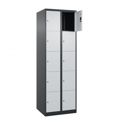 C+P Schließfachschrank Classic PLUS 2x5Fächer 1850x600x500mm s.grl.gr