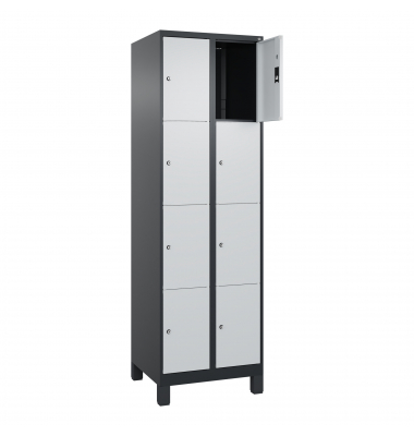 C+P Schließfachschrank Classic PLUS 2x4Fächer 1950x600x500mm s.grl.gr