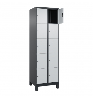 C+P Schließfachschrank Classic PLUS 2x5Fächer 1950x600x500mm s.grl.gr