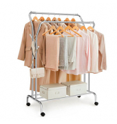 Rollgarderobe silber Metall 4 Haken 103,5 x 141,0  155,0 cm