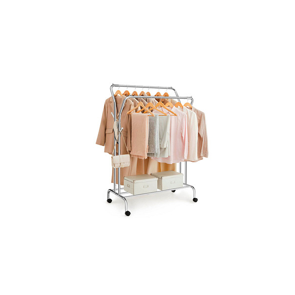 0194343049991 - Songmics - Kleiderständer Garderobenständer auf Rollen bis 100 kg belastbar - Silbern 0194343049991 - Songmics - Kleiderständer Garderobenständer auf Rollen bis 100 kg belastbar - Silbern
