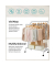 Rollgarderobe silber Metall 4 Haken 103,5 x 141,0  155,0 cm