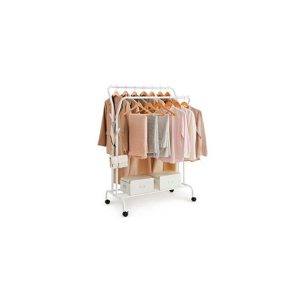 0194343050034 - Songmics - Kleiderständer Garderobenständer auf Rollen bis 100 kg belastbar - Weiß 0194343050034 - Songmics - Kleiderständer Garderobenständer auf Rollen bis 100 kg belastbar - Weiß