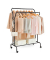 Rollgarderobe schwarz Metall 4 Haken 103,5 x 141,0  155,0 cm