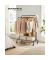 Rollgarderobe schwarz Metall 4 Haken 103,5 x 141,0  155,0 cm