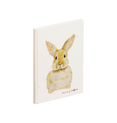 Notizbuch 26098-15, Hase, weiß, A5, punktkariert, 70g, 64 Blatt / 128 Seiten