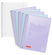 Collegeblock 10-6732794 Student Pastell, Lineatur 27 / liniert mit Rand innen/außen, A4, 90g, blau/violett, 80 Blatt