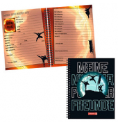 Freundebuch Ninja Power ca. DIN A5 liniert, schwarzblau Hardcover 80 Seiten