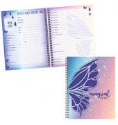 Freundebuch Magic Butterfly ca. DIN A5 liniert, lilaroa Hardcover 80 Seiten