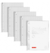 Collegeblock 10-67928300 Student, Lineatur 28 / kariert mit Rand innen/außen, A4, 90g, weiß, 80 Blatt