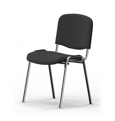 Besucherstuhl ISO gepolstert chrom grau