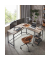 Schreibtisch, 76cm (H), 88 / 138x49cm (BxT), L-Form, greige / schwarz