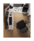 Schreibtisch, 76cm (H), 88 / 138x49cm (BxT), L-Form, greige / schwarz