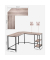 Schreibtisch, 76cm (H), 88 / 138x49cm (BxT), L-Form, greige / schwarz