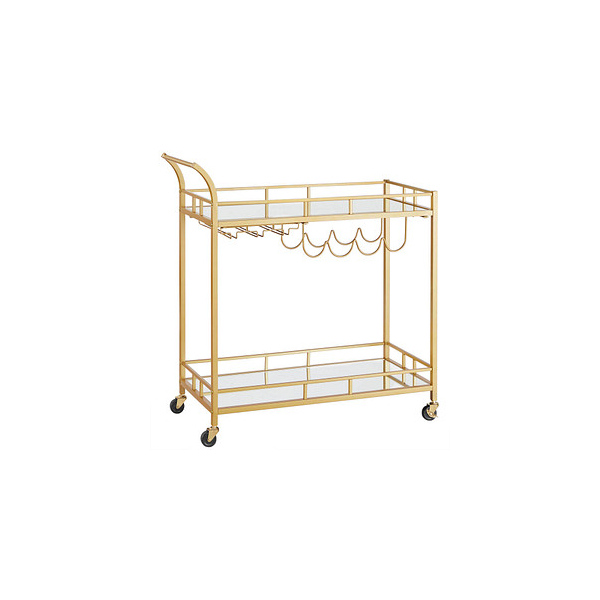 0194343026763 - Songmics - vasagle Servierwagen Rollwagen Gläserhalter 2 verspiegelte Glasablagen Barwagen Weinwagen für Küche Esszimmer Bar goldfarben von 0194343026763 - Songmics - vasagle Servierwagen Rollwagen Gläserhalter 2 verspiegelte Glasablagen Barwagen Weinwagen für Küche Esszimmer Bar goldfarben von