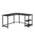 Schreibtisch, 76cm (H), 88 / 138x49cm (BxT), L-Form, schwarz / schwarz