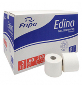 Toilettenpapier Edina 1016000, 3-lagig, hochweiß, 250 Blatt / Rolle,