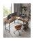 Schreibtisch, 76cm (H), 88 / 138x49cm (BxT), L-Form, braun / schwarz