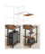 Schreibtisch, 76cm (H), 88 / 138x49cm (BxT), L-Form, braun / schwarz