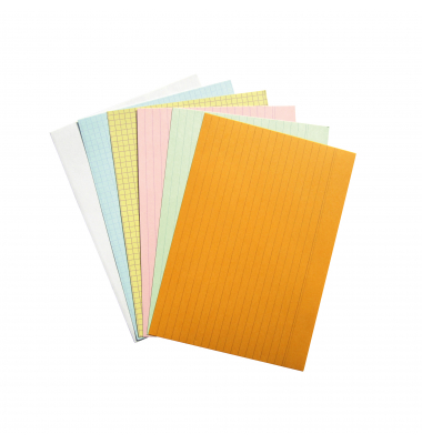Karteikarten 10252E je 20 x blau/gelb/grün/rosa/weiß kariert 205g 