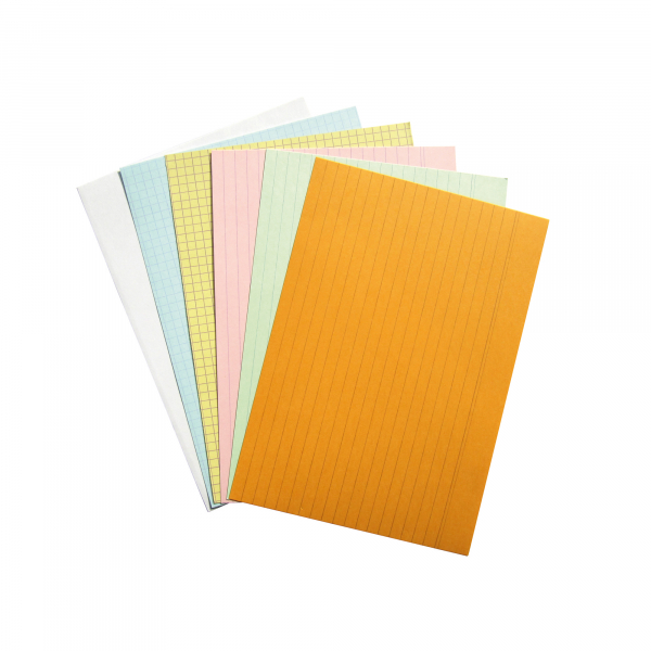 3130630102540 - Karteikarten 10254E je 20 x blau gelb grün rosa weiß A6 kariert 205g  3130630102540 100 Stück