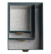 Aufbewahrungsbox Office by me 79603E, Recyclingkarton, Papier kaschiert blaugr&uuml;n