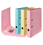 Ordner PURE Pastell 15081682F, A4 50mm Karton vanille-Gelb/Flamingo-Pink/Himmel-Blau