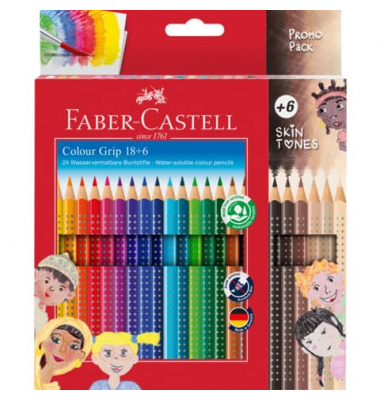 Buntstifte Colour GRIP Skin Tones, 112819, farbig sortiert, dreikant, ergonomisch, Packung